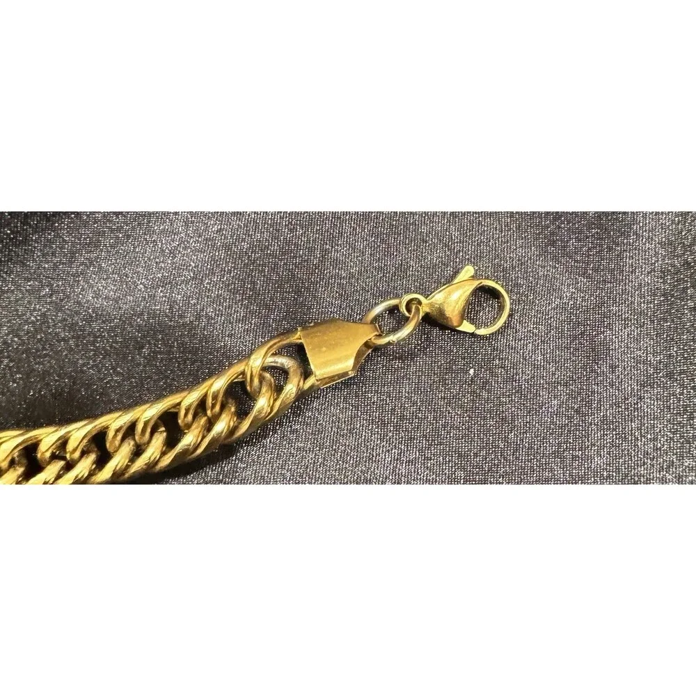 Steeltime Classic Figaro 18K Gold Plated Stainless Steel Bracelet 8mm 8.5”